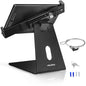 Volcora Anti-Theft Tablet Stand iPad Kiosk Stand with Lock, Silver 10-13'' iPad Stand for Desk, Swivel, Adjustable iPad Holder For Desk, iPad Mount For Desk For POS Register, Retail Business, Cashier