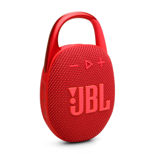 JBL Clip 5 - Ultra-Portable, Waterproof & Dustproof Bluetooth Speaker, Big JBL Pro Sound with Punchy bass, Integrated Carabiner, Up to 12 Hours of Play, Made in Part with Recycled Materials (Red)