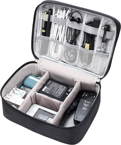 VOCUS Electronics Organizer Travel Cable Organizer Bag for Electronics Accessories, Portable Tech Carring Large Storage Case for Charger, Cord, Power Bank, Hardware