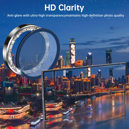VIPSENT For Samsung Galaxy S24 Ultra Camera Lens Protector, Individual Lens Protector, Ultra HD 9H Tempered Glass Screen Protective Cover, Anti-scratch, Military Grade Drop Protection 2 Set. (Glitter Silver, S24 Ultra)