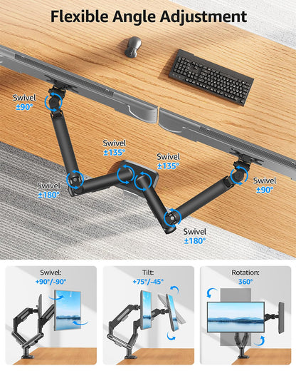 MOUNTUP Dual Monitor Mount, Heavy Duty Monitors Arm