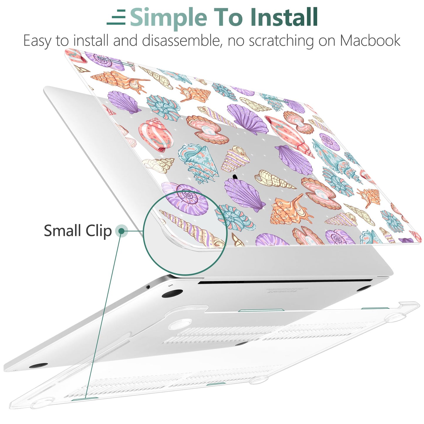 TWOLSKOO Compatible with MacBook Pro 13 inch Case 2023-2016 A2338 M2/M1 A2251 A2289 A2159 A1989 A1706, Plastic Hard Shell Cover & Keyboard Skin & Screen Protector, Colorful Shells