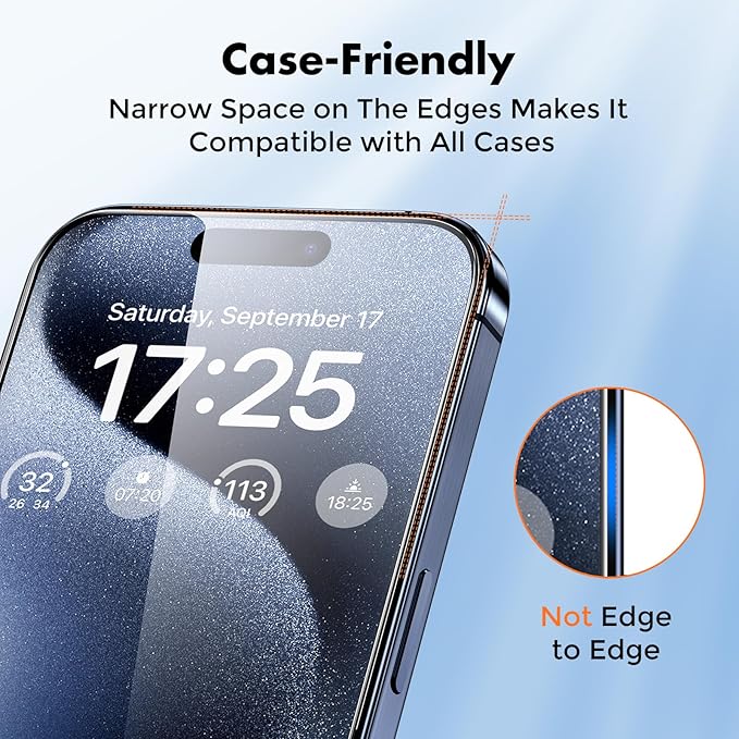 UNBREAKcable Screen Protector for iPhone 15 Pro Max [Easy Installation Frame] [9H Hardness] [Bubble Free] [99.99% Clear] Shatterproof Tempered Glass Screen Protector for Apple 6.7 inch, 2 Pack