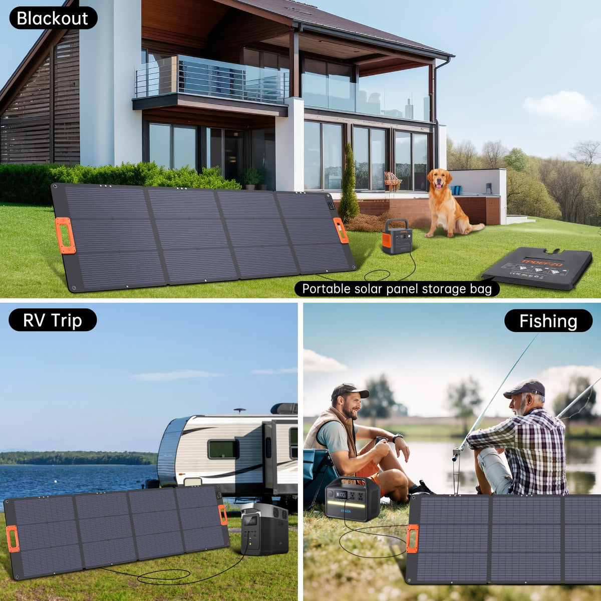 TPDEFZQ N-Type 16BB 200W Portable Solar Panel for Power Station ETFE Foldable Solar Panel High 25% Efficiency IP68 Waterproof Solar Panels Kit for Outdoor Camping RV Backuot
