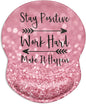 ITNRSIIET Ergonomic Mouse Pad with Gel Wrist Support Small Wrist Rest Smooth Surface Non-Slip PU Base Comfortable Office Supplies Pain Relief, 8.7 x 7.2 inches, Pretty Inspirational Quotes