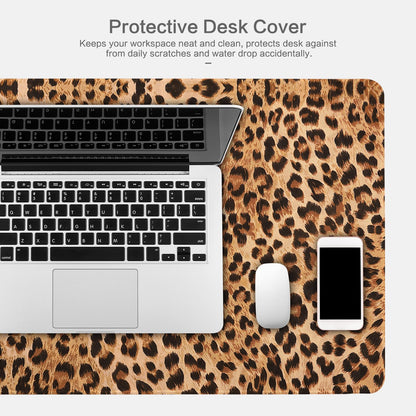 Lokigo Big Desk Pad, Large Desk Mat, 31.5"x15.7", Leopard Print