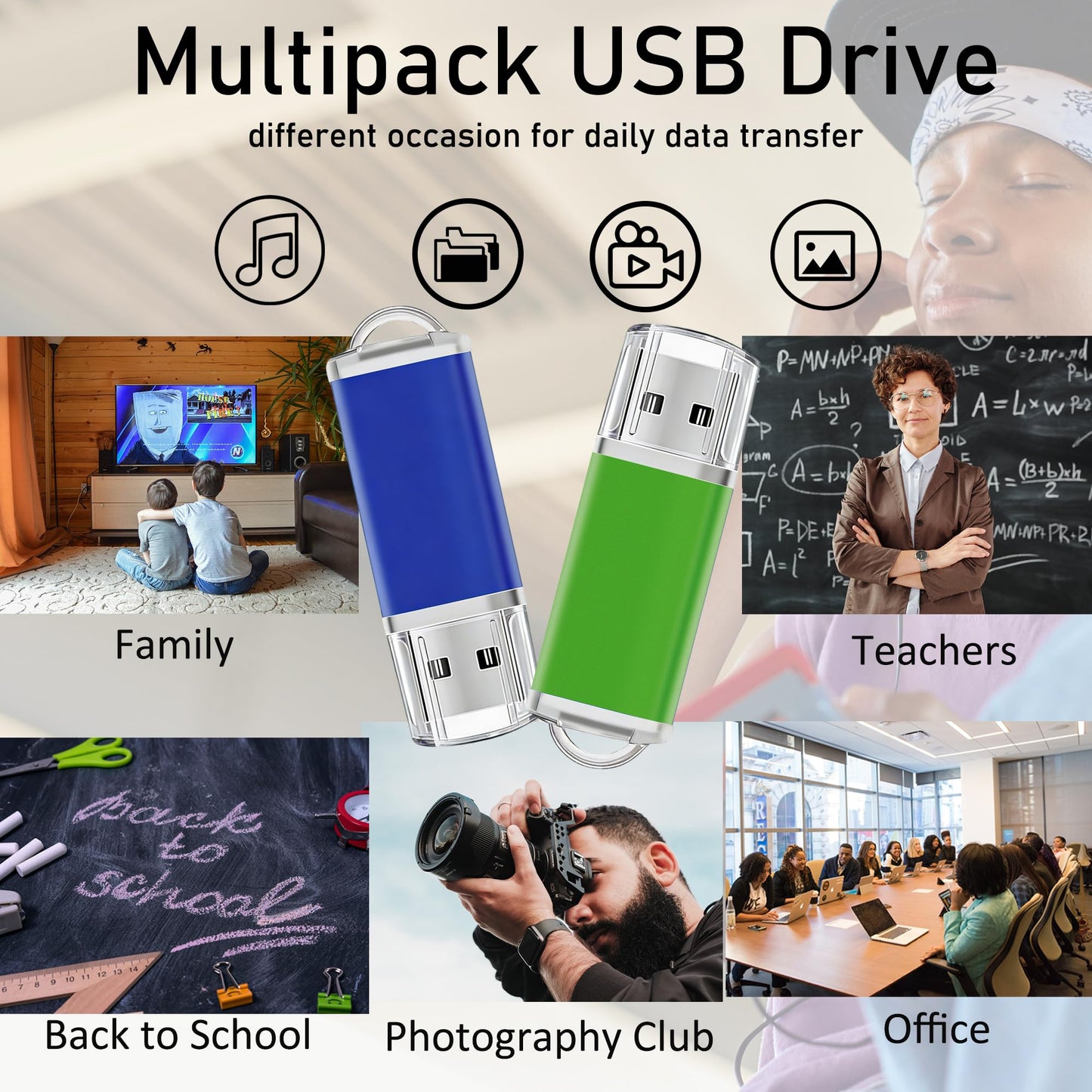 16GB Flash Drive 20 Pack USB Thumb Drive Nicepicten USB 2.0 Memory Stick