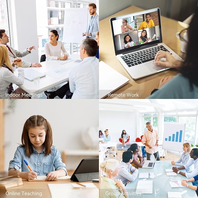 TONGVEO 4K Conference Room Camera System with Gesture Control, AI Auto-Tracking PTZ Camera 5X Digital Zoom with Speakerphone Set 120° Wide-Angle USB3.0 for Remote Meetings Zoom Teams OBS and More