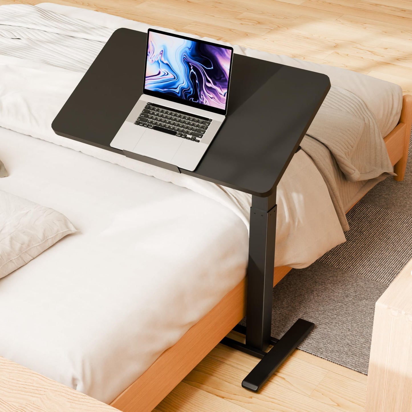 SANODESK Pneumatic 90° Tilt Top 32x18'' Medical Adjustable Overbed Table