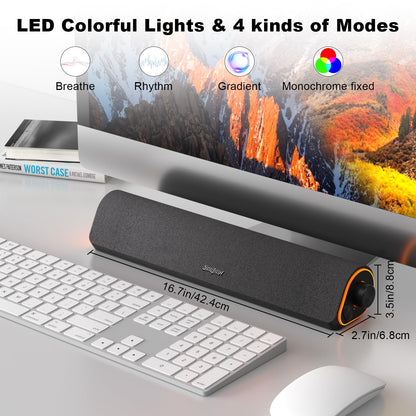 SOULION R50 Bluetooth Computer Speakers, USB Powered & 3.5 Aux