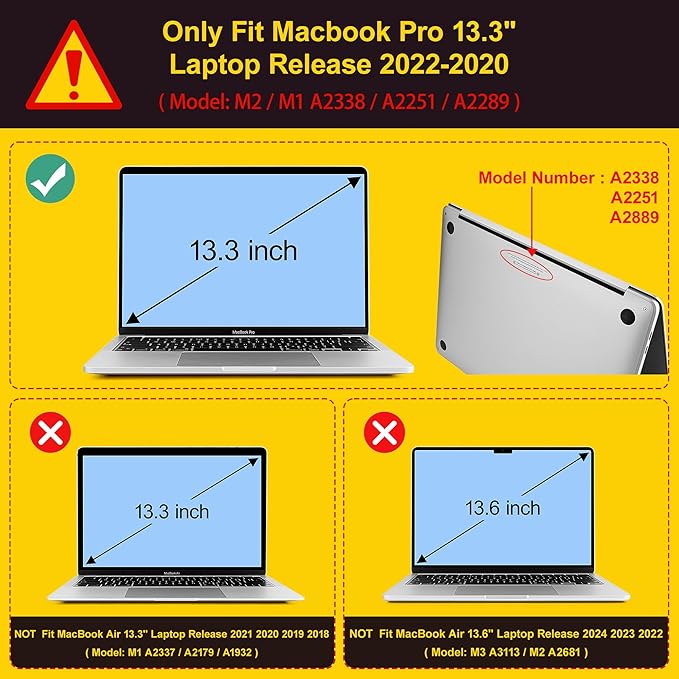 Case for MacBook Pro 13 inch with/Without Touch Bar (2016-2022, M2 A2338 M1 A2289 A2251 A2159 A1989 A1706 A1708), Hard Shell + Keyboard Cover + Dust Plug - Purple Flower