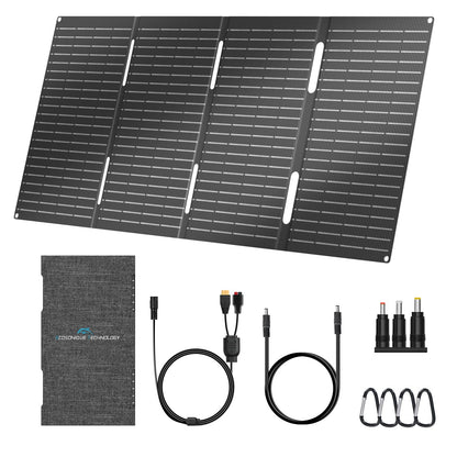 Ecosonique 60W Portable Foldable Solar Panels Charger with USB-C USB-A DC