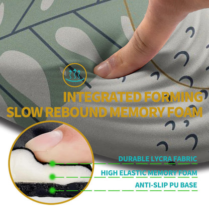 Hokafenle Ergonomic Mouse Pad Wrist Support with Stepped-Wedge Design, Wrist Rest Pain Relief Mousepad Filled with Memory Foam, Carpal Tunnel Mousepad for Wireless Mouse(12x8 inch, Abstract Leaves)