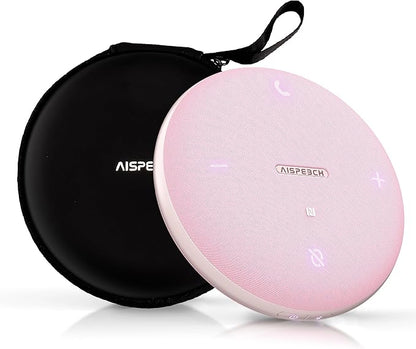 M4 Bluetooth Speakerphone Conference Speaker and Microphone with AI Noise Reduction GPT Transcription Speakers for Computer Desktop 360° Voice Pickup at Home Office for Teams/Zoom, Pink