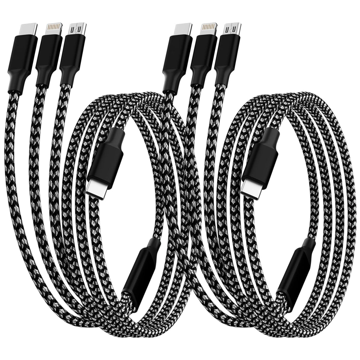 USB C Multi Charging Cable, 3 in 1 Charging Cords for Multiple Devices