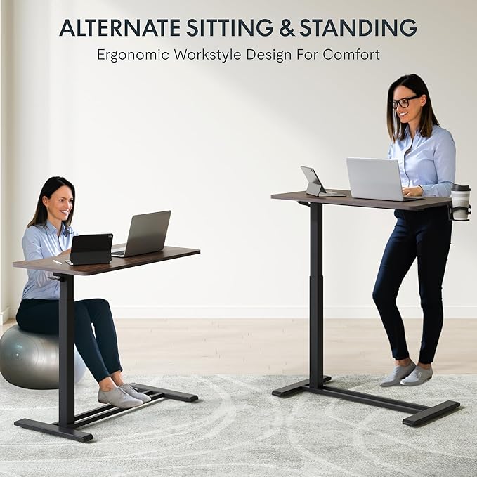 FLEXISPOT 28''Adjustable C Table Gas Spring Mobile Side End Table
