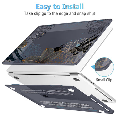 Mektron Case for 2026 M5 MacBook Pro 16 inch A3429 A3428 M4 A3403 A3186 M3 A2991 M2 A2780 M1 A2485 (2021-2025) Pro/Max with Liquid Retina XDR, Hard Shell Plastic Laptop Cover, Line Chrysanthemums