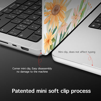 for MacBook Pro 16 inch Case 2021 2022 2023 2024 Release A3186 A3403 M4 A2991 M3 A2780 M2 A2485 M1 Pro/Max, Hard Shell Case with Screen Protector & Keyboard Cover, Spring Flowers