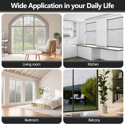 Window Screen Door Repair Kit, 48" x 177" Screen Door Mesh Replacement Kit, Durable Fiberglass Mesh Roll with Tools for Windows Doors Patio and Porch Replacement, Grey