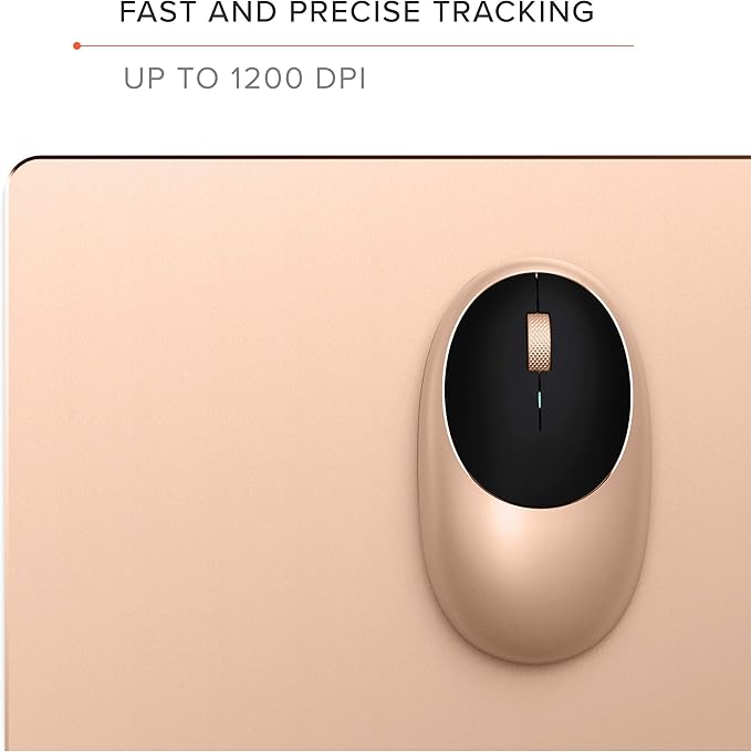 Satechi M1 Wireless Bluetooth Mouse, USB-C Rechargeable, Compact & Portable, for MacBook Air/Pro/Neo, iPad Air/Pro, iPad mini, Mac mini, iMac & Windows - Gold