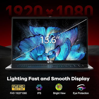 NIMO 15.6" IPS FHD-Gaming-Laptop, AMD Ryzen 5 6600H 6-Cores 660M GPU 64GB DDR5 RAM 1TB SSD(Beat i7-1165G7, Up to 4.5GHz) Computer with 100W GaN Type C Fingerprint Backlit Keyboard Win 11