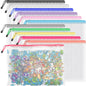 Umriox 12 Pack B4 Black Mesh Zipper Bags, File Organizer Pouch for Storage