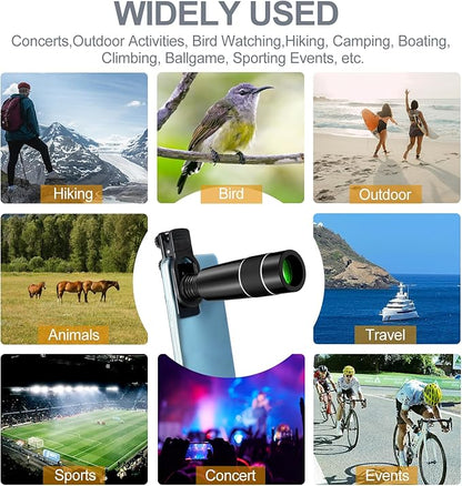 22X Long Focus Telephoto Phone Lens for iPhone and Android, Zoom Cellphone Camera Lens with Phone Clip for Picture Video Taking