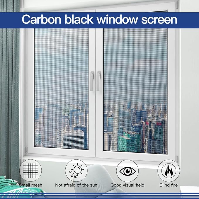 Screen Door Mesh Replacement Kit with All Tools Include Window Screens Mesh 48"x117", Screen Roller, Screen Spline, Spline Hook, Yolovit
