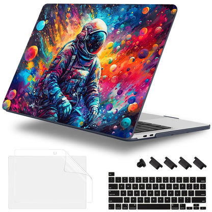 Lepeoac Case for MacBook Pro 13 inch Case M2 2022-2016 A2338 M1 A2251 A2289 A2159 A1989 A1708 A1706, Plastic Hard Shell + Keyboard Cover + Dust Plug, Astronaut