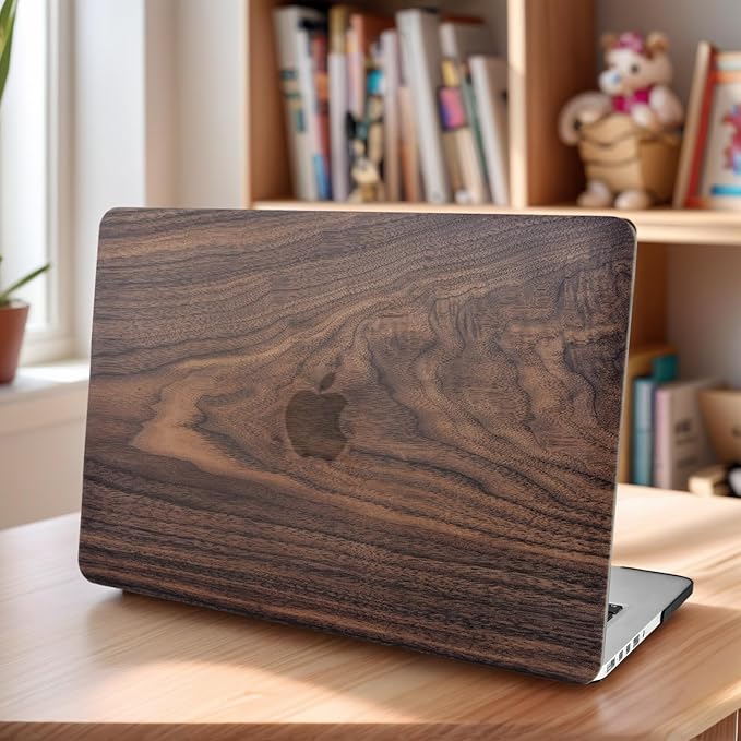KECC Compatible with MacBook Pro 13 inch Case 2020-2025, 2016-2019 Release M2 M1 A2338 A2289 A2251 A2159 A1989 A1706 A1708 Plastic Hard Shell + Keyboard Cover + Sleeve, Walnut Wood