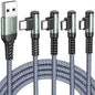 AINOPE USB C Cable 4-Pack [10/6.6/3.3/3.3FT] 3.2A 90 Degree USB C Cable Packs, Nylon Braided Angled USB C Cable Fit for Galaxy S10 S9 S8 Plus S21, Note 10 9 8, LG, Galaxy S21 Charger Fast Charging