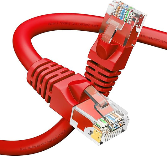 GEARit Cat 6 Ethernet Cable 50 ft Red (1 Pack) - Cat6 Ethernet Cable 50 ft Red/Ethernet Cable, 10Gbps 24AWG Pure Copper, Snagless RJ45 for Router, Switch, PC, PS5, Server