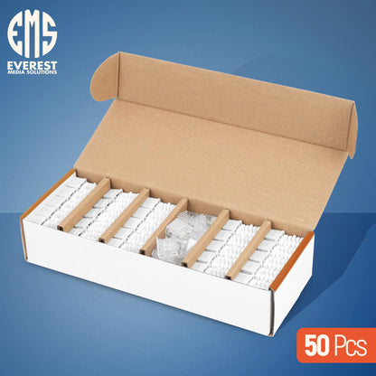 Everest 90 Degree RJ45 Cat6A Keystone Jacks Slim Profile 50-Pack White