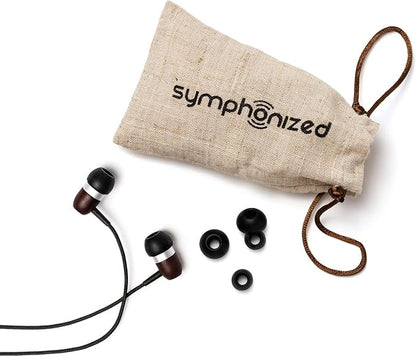 Symphonized Premium Wooden Earphones Wired (3.5mm Jack) Deep Bass Sound, 3D Sound, Microphone Volume Control, 90% Noise Cancelling for Type C Devices. Earphones for Android