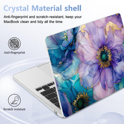Lepeoac Case for 2026/2025/2024/2023 MacBook Air 15-inch Laptop Release M5 A3448 /M4 A3241 /M3 A3114 /M2 A2941, Stylish Protective Hard Shell Cover for MacBook Air 15.3 inch, Fluid Art Flowers