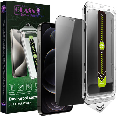 SY SHANGYAN 2 Pack Anti-Spy Privacy Screen Protector for iPhone 12/12 Pro(6.1-Inch),9H Tempered Glass,Full Coverage,Anti-Fingerprint,Auto Dust Removal,Bubble-Free,Easy Installation