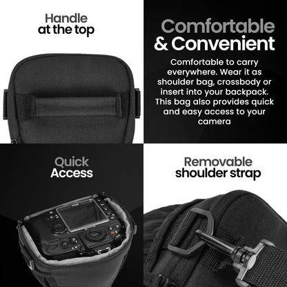 Tamrac Jazz Zoom Holster 23 v2.0 Camera Bag for Photographers, Camera Case for Photography Accessories, Shoulder Bag for Mirrorless Cameras, Crossbody Camera Bag, Travel Camera Carrying Case – Black