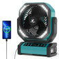 Camping Fan with Light - 20000mAh Rechargeable Battery Tent Fan, 112Hrs Max, 8 Speeds, Digital Display, Timer, Auto Oscillation, 270° Pivot & Hook for Garage, RV, Hurricane, Co-Branded with AMACOOL