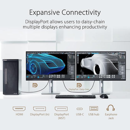 ASUS ProArt Display 27” 4K HDR Professional Monitor (PA279CRV) - IPS, UHD (3840 x 2160), 99% DCI-P3/Adobe RGB, ΔE < 2, Calman Verified, USB-C PD 96W, DisplayPort, Daisy-Chain, Ergonomic, 3yr Warranty