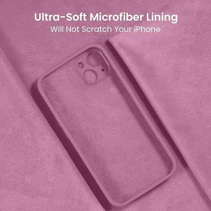 FireNova Designed for iPhone 15 Plus Case, Silicone [Camera Protection] Case with [2 Screen Protectors], Soft Anti-Scratch Microfiber Lining Inside, 6.7 inch, Lilac Purple