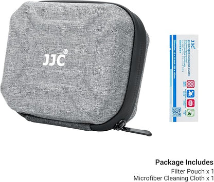JJC 10 Pockets Hard Shell Lens Filter Bag Up to 95mm, Water Resistant & Dustproof, Camera Filter Pouch Carrying Case for Photography Round Filter with Microfiber Cleaning Cloth