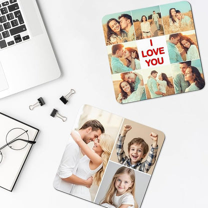 Custom Mouse Pad, Personalized Mouse Pad with Photo & Text, Neoprene Mouse Mat for Laptop Computer Office Desk, Mousepad Small with Anti-Slip Rubber Base