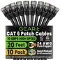 GEARit Cat6 Patch Cables Cat 6 Ethernet Cable 6 ft 10-Pack Green