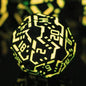 Metal DND Sci-fi Dice Set 7PCS Luminous Orange Stripe Polyhedral Dice for Dungeons Dragons RPG Role Playing Game, Glitter D and D Dice with Gift Box D6 D8 D10 D12 D20