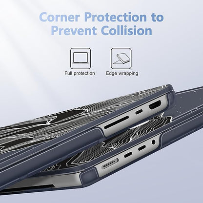 for MacBook Pro 16 inch Case 2021 2022 2023 2024 Release A3186 A3403 M4 A2991 M3 A2780 M2 A2485 M1 Pro/Max, Hard Shell Case with Screen Protector & Keyboard Cover, Mountain