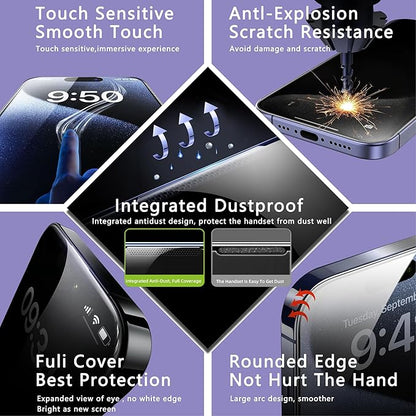 2 Pack Matte Screen Protector for iPhone 11/iPhone XR, 9H Tempered Glass, Full Coverage, Anti-Fingerprint, Auto Dust-Elimination, No Bubble, Easy Installation