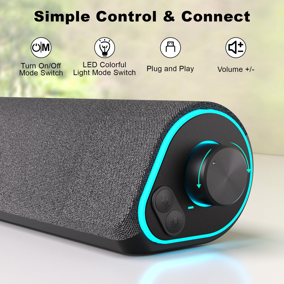 SOULION R50 Bluetooth Computer Speakers, USB Powered & 3.5 Aux
