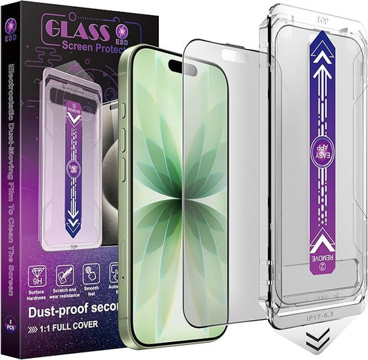 CHRYSHA 2-Pack Matte Screen Protector for iPhone 17 and iPhone 17 Pro 6.3-Inch, Auto Dust Removal, No Bubbles, High Definition Clear, Easy Installation