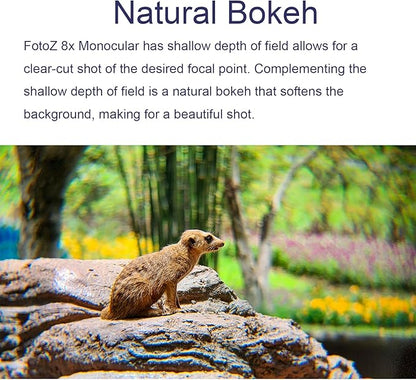 FotoZ 8X Monocular Telescope for iPhone & Android and Most Smartphone, with 8X Optical Zoom Telephoto Lens & 17mm Universal Phone Clip & Storage Bag