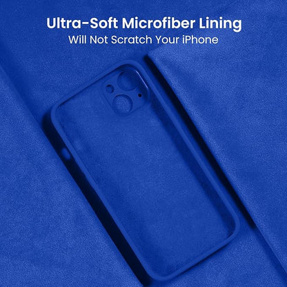 FireNova Designed for iPhone 14 Case, Silicone Upgraded [Camera Protection] Phone Case with [2 Screen Protectors], Soft Anti-Scratch Microfiber Lining Inside, 6.1 inch, Klein Blue
